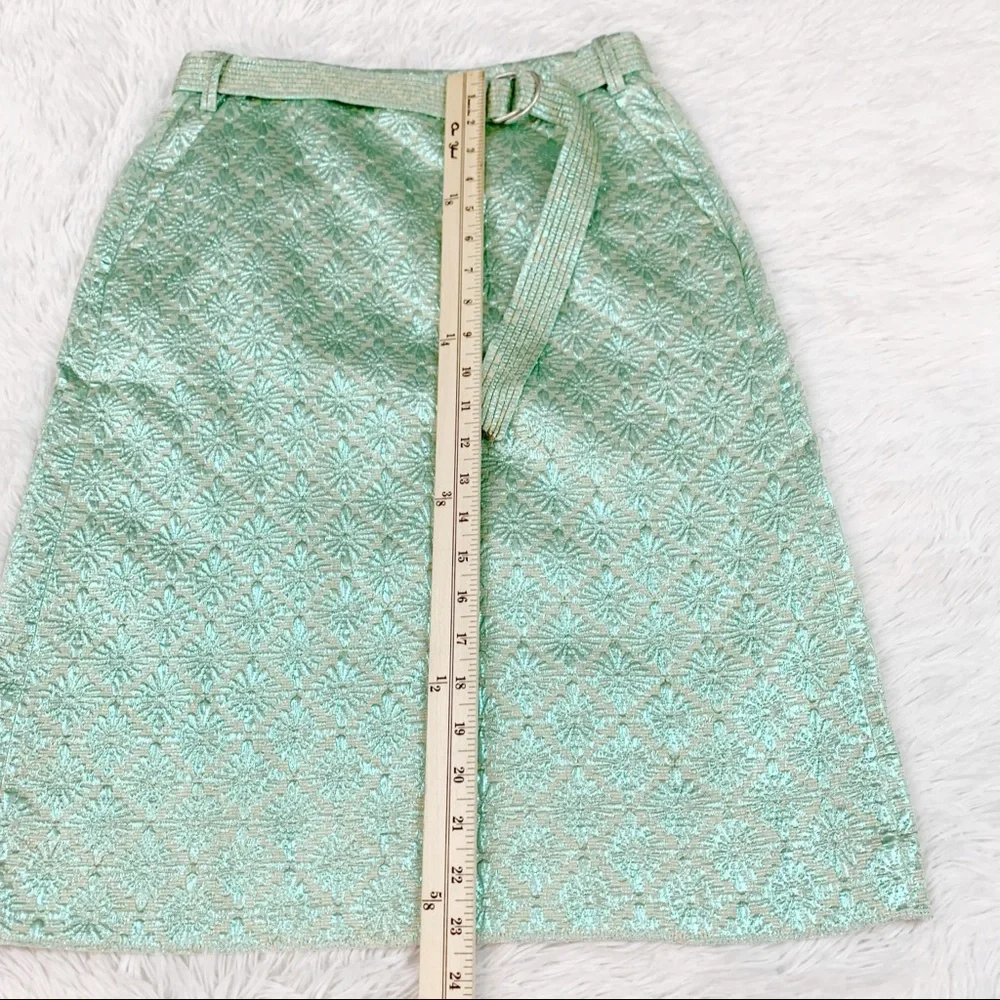 Just In Case New women belted jacquard Skirt knee‎ length